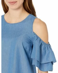 Discount 🌟 MICHAEL Michael Kors Tencel Cold-Shoulder Ruffle Top | 👕 Shirts & Tops ❤️ -Outlet Michael Kors Store 91r9jyncXmL. AC SR736920