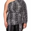 Buy 😀 MICHAEL Michael Kors Plus Size Snake One Shoulder Tunic | 👚 Shirts & Tops ⌛