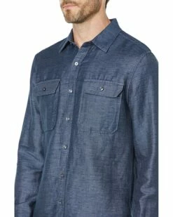 Best Pirce ⌛ Michael Kors Long Sleeve Cotton Linen Dobby | 👚 Shirts & Tops 😍 -Outlet Michael Kors Store A1fWsxuj 1S. AC SR736920